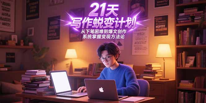 21天写作蜕变计划，从下笔困难到爆文创作，系统掌握变现方法论-狄威团队
