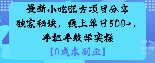 最新小吃配方项目分享独家秘诀，线上单日5张，手把手教学实操-狄威团队