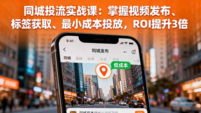 同城投流实战课：掌握视频发布、标签获取、最小成本投放，ROI提升3倍-狄威团队