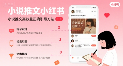 小说推文小红书高转化引导方法实操课，小说推文高效且正确引导方法-狄威团队