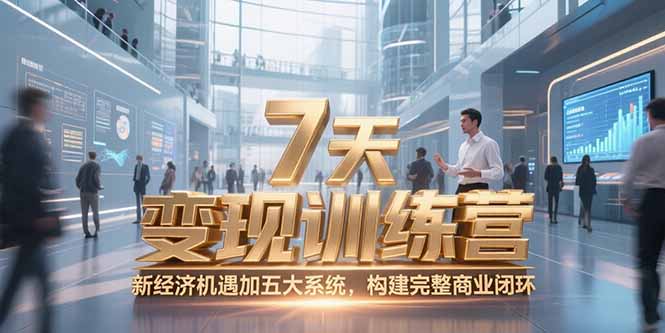 7天咨询师变现训练营，新经济机遇加五大系统，构建完整商业闭环-狄威团队