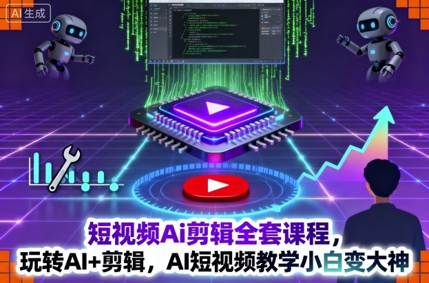 短视频Ai剪辑全套课程，玩转AI+剪辑，AI短视频教学小白变大神-狄威团队