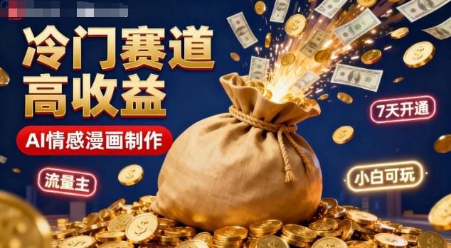 公众号冷门赛道，用AI做情感漫画，7天开通流量主，操作简单，小白可玩-狄威团队