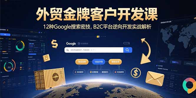 外贸金牌客户开发课，12种Google搜索密技，B2C平台逆向开发实战解析-狄威团队