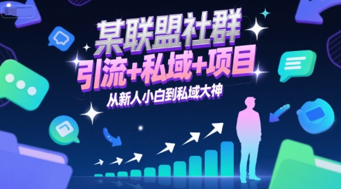 某联盟社群，引流+私域+项目，从新人小白到私域大神-狄威团队