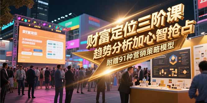 财富定位三阶课，趋势分析加心智抢占，附赠91种营销策略模型-狄威团队