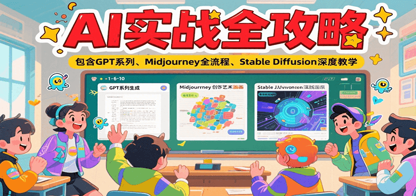 AI实战全攻略，包含GPT系列、Midjourney全流程、Stable Diffusion深度教学-狄威团队