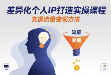 差异化个人IP打造实操课程，实操流量变现方法-狄威团队