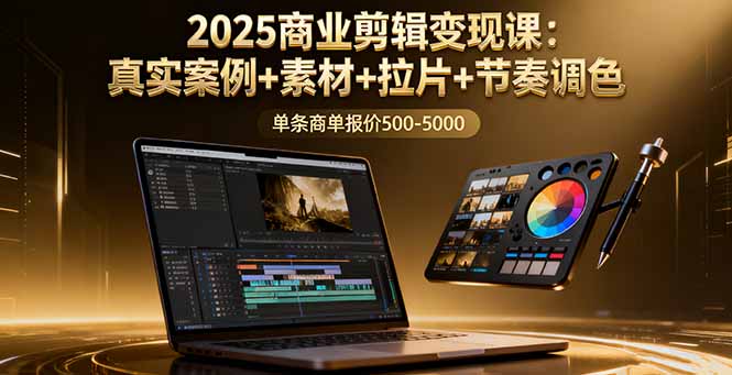 2025商业剪辑变现课：真实案例+素材+拉片+节奏调色，单条商单报价500-5000-狄威团队