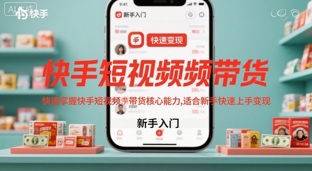 快手短视频带货，快速掌握快手短视频带货核心能力，适合新手快速上手变现-狄威团队