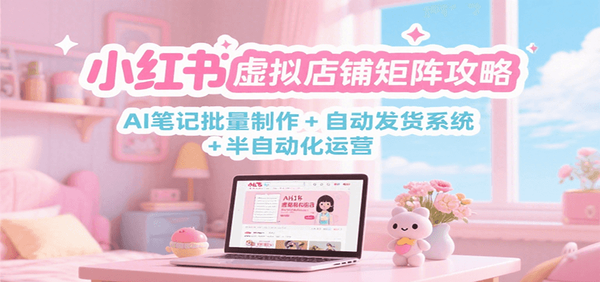 小红书虚拟店铺矩阵攻略：AI笔记批量制作 + 自动发货系统 + 半自动化运营-狄威团队