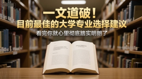 付费文章：一文道破！目前最佳的大学专业选择建议，看完你就心里彻底踏实明朗了-狄威团队