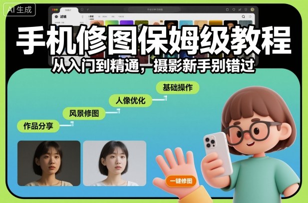 手机修图保姆级教程，从入门到精通，摄影新手别错过-狄威团队