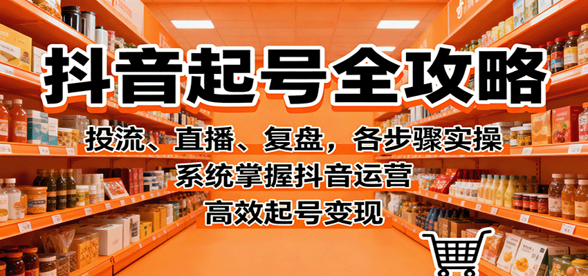 抖音起号全攻略，投流、直播、复盘，各步骤实操，系统掌握抖音运营，高效起号变现-狄威团队