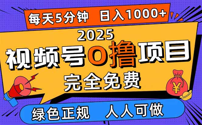 2025视频号0撸项目，5分钟一个号，日入1000+，人人可做-狄威团队