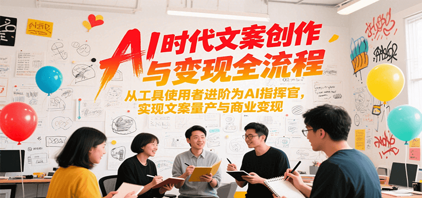 AI时代文案创作与变现全流程，从工具使用者进阶为AI指挥官，实现文案量产与商业变现-狄威团队