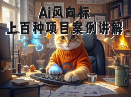 Ai风向标-附100种项目案例玩法-0基础小白到大神ai视频商业应用教学-狄威团队