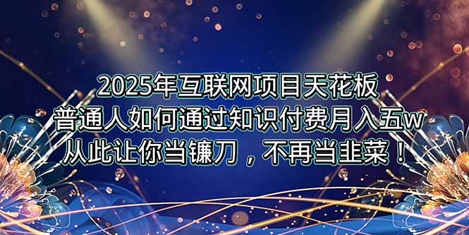 2025年互联网项目天花板，普通人如何通过卖项目实现逆风翻盘，月入5W＋！-狄威团队
