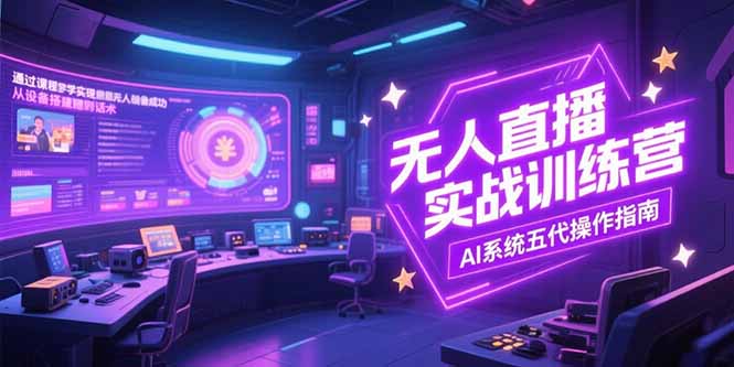 无人直播实操训练营，从设备搭建到话术，AI系统五代操作指南(7月更新-狄威团队