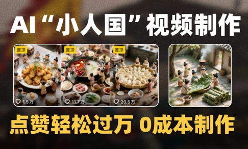 爆款1000W+播放微缩景观迷你小人国AI视频0成本制作全流程教学-狄威团队