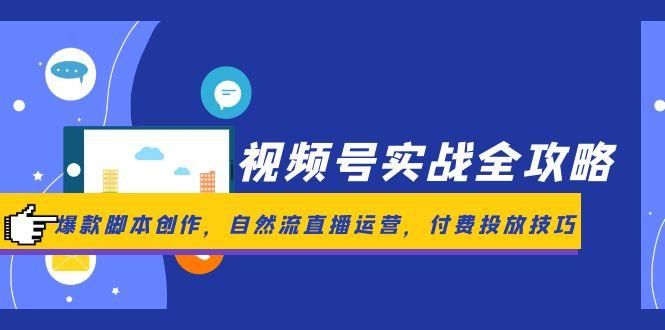 视频号实战全攻略，爆款脚本创作，自然流直播运营，付费投放技巧-狄威团队
