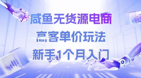 咸鱼无货源电商，高客单价玩法，新手1个月入门-狄威团队