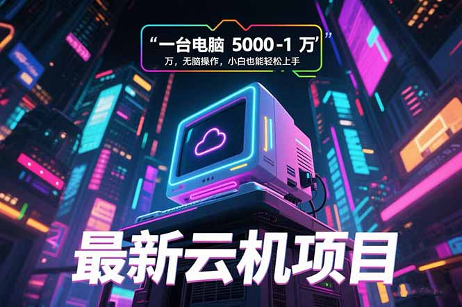 最新云机项目 一台电脑5000到10000 无脑操作小白也能轻松上手-狄威团队