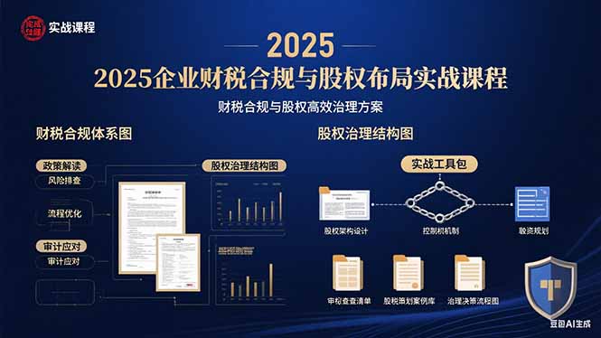 2025企业财税合规与股权布局的实战课程：财税合规与股权高效治理方案-狄威团队