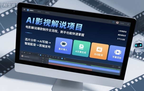 AI影视解说项目，电影解说爆款制作全流程，新手也能快速掌握-狄威团队