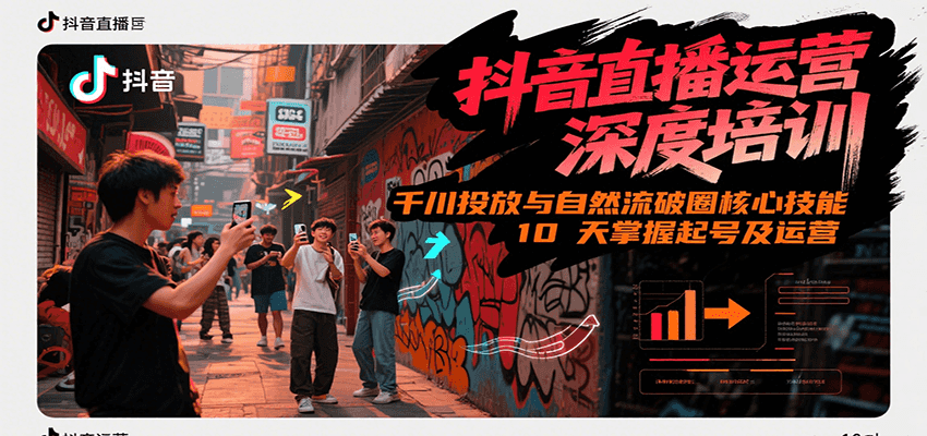 抖音直播运营深度培训，千川投放与自然流核心技能，10天掌握起号及运营(6-7月新课)-狄威团队
