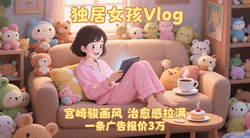 单个账号涨粉71W！用AI制作独居女孩Vlog，宫崎骏画风，治愈感拉满，一条广告报价3W-狄威团队